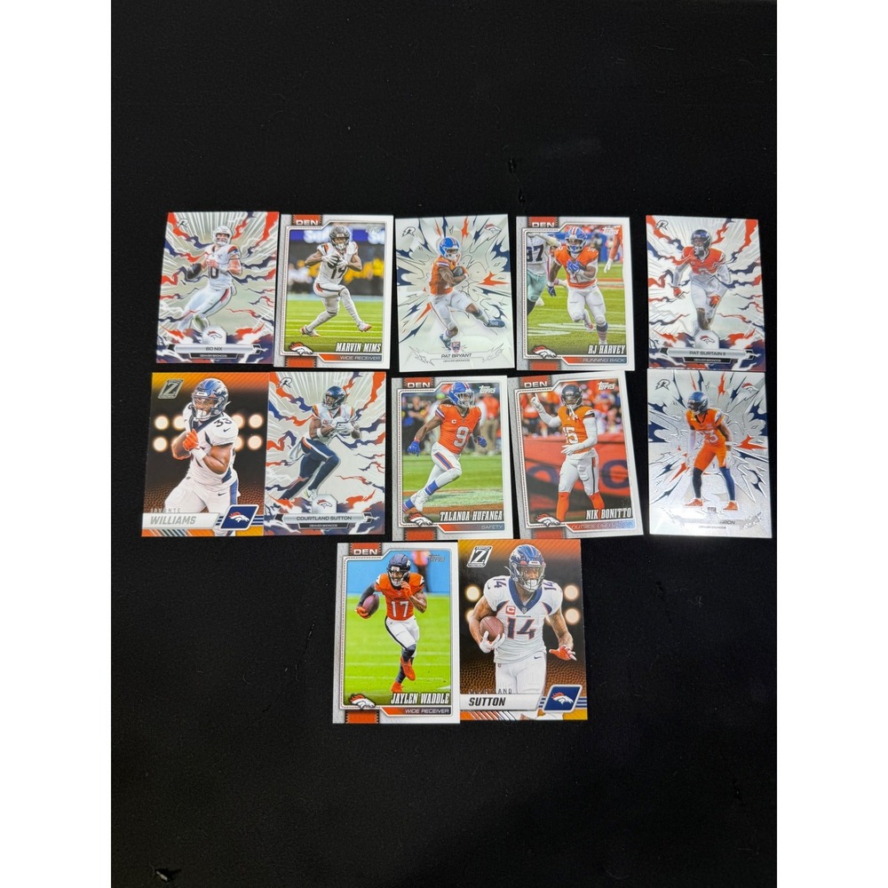 Panini Topps Denver Broncos Football Card Lot 11ct Bo Nix RC Orange Excellent